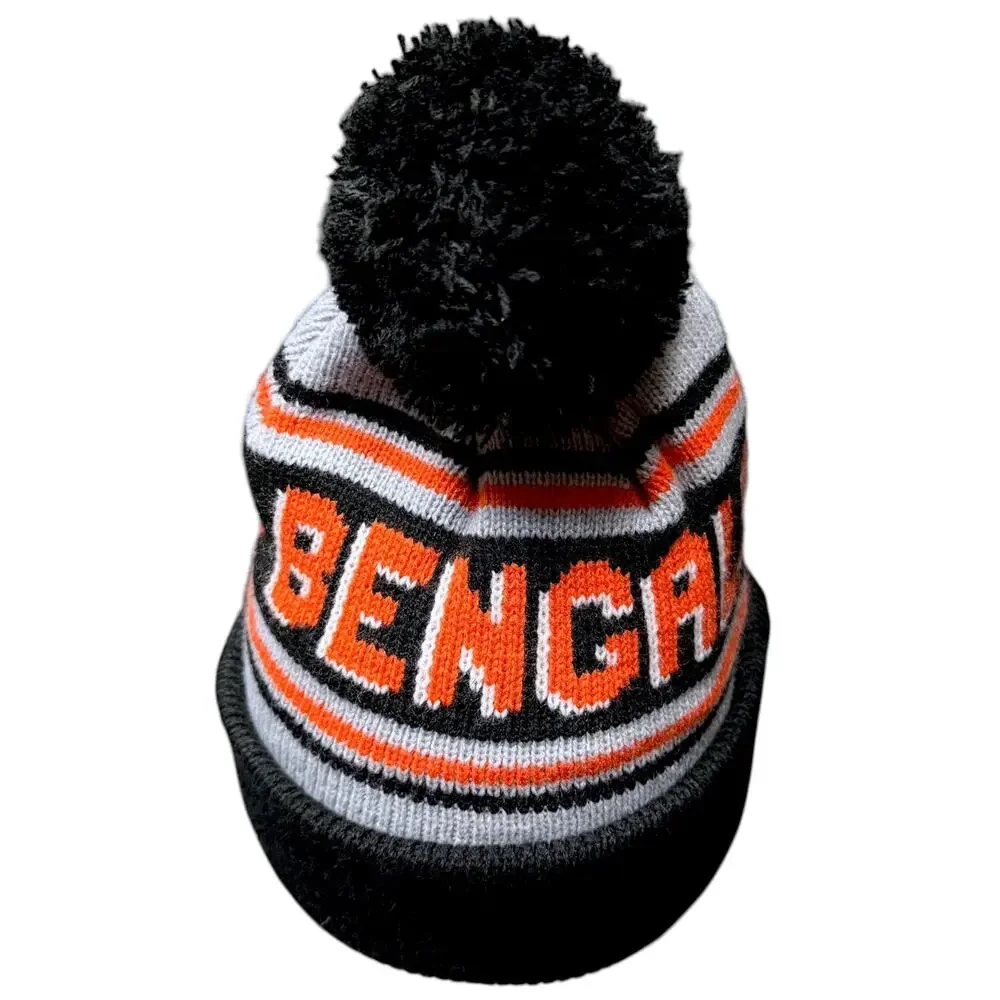 Cincinnati Bengals New Era Beanie Knit Pom Winter NFL Team Hat Black Orange